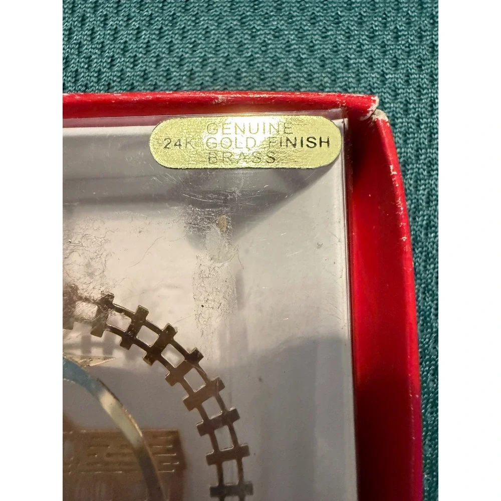 Nation's Treasures Durango Colorado 24K Gold Finish Brass Train Ornament Boxed